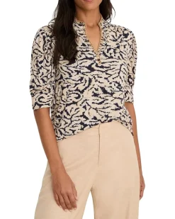 NIC+ZOE Petite Contrast Swirl Top Women's