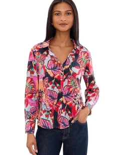 NIC+ZOE Petite Kauai Garden Cotton Crinkle Shirt Women's