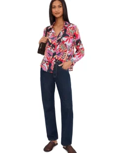 NIC+ZOE Petite Kauai Garden Cotton Crinkle Shirt Women's