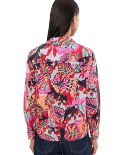 NIC+ZOE Petite Kauai Garden Cotton Crinkle Shirt Women's