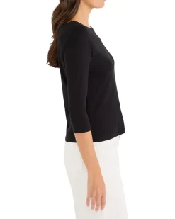 NIC+ZOE 3/4 Sleeve Ballet Boat Tee Women's