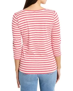 NIC+ZOE 3/4 Sleeve Stripe Boat Tee Women's