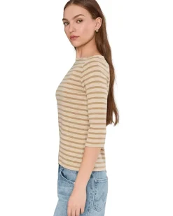 NIC+ZOE 3/4 Sleeve Stripe Envelope Boat Tee Women's