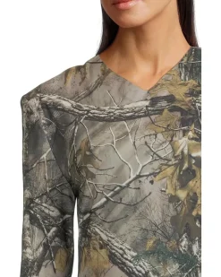 Norma Kamali Long Sleeve Shoulder Pad V-Neck Top Women's