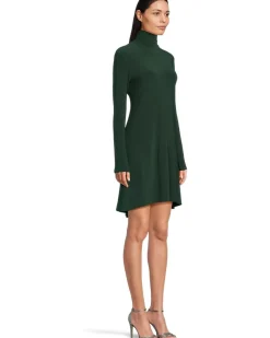 Norma Kamali Long Sleeve Turtle Swing Dress Women's