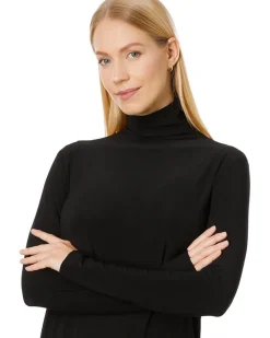 Norma Kamali Long Sleeve Turtleneck Dress To Knee Women's