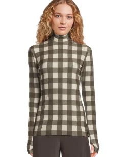 Norma Kamali Slim Fit Long Sleeve Turtle Top Women's