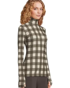 Norma Kamali Slim Fit Long Sleeve Turtle Top Women's