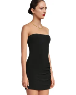 Norma Kamali Strapless Side Drape Pickleball Dress Women's