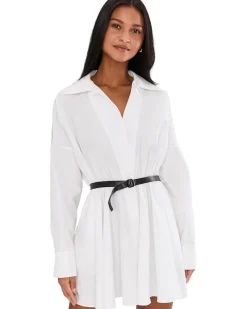 Norma Kamali Super Oversized Boyfriend NK Shirt Flared Mini Dress Women's