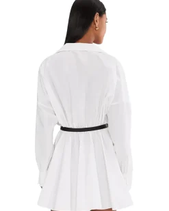 Norma Kamali Super Oversized Boyfriend NK Shirt Flared Mini Dress Women's