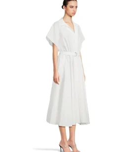 Norma Kamali Super Oversized Sleeveless Boyfriend Neck Shirt Flared Dress To Mid-thigh Women's