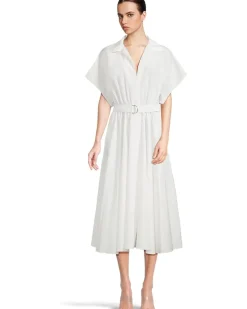 Norma Kamali Super Oversized Sleeveless Boyfriend Neck Shirt Flared Dress To Mid-thigh Women's