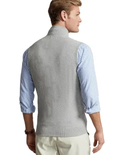 Polo Ralph Lauren Mesh-Knit Cotton Full-Zip Sweater Vest Men's