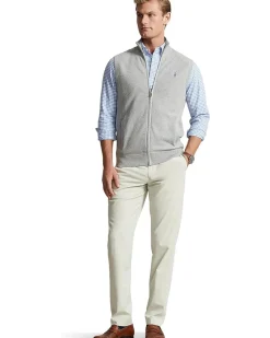 Polo Ralph Lauren Mesh-Knit Cotton Full-Zip Sweater Vest Men's