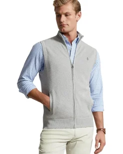 Polo Ralph Lauren Mesh-Knit Cotton Full-Zip Sweater Vest Men's