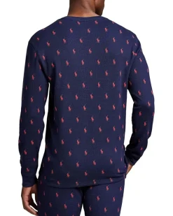 Polo Ralph Lauren Printed Waffle Long Sleeve Crew with All Over Print Men's