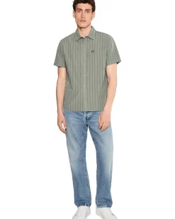 RVCA Dayshift Workwear Stripe Short Sleeve Men's