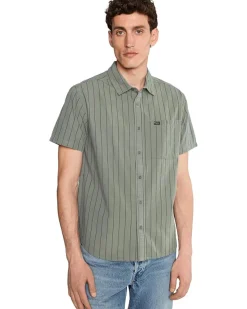 RVCA Dayshift Workwear Stripe Short Sleeve Men's