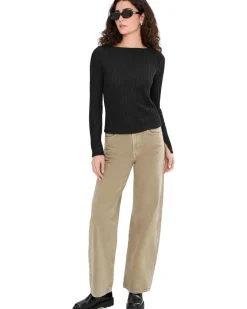 Sanctuary Long Sleeve Boatneck Textured Top Women's