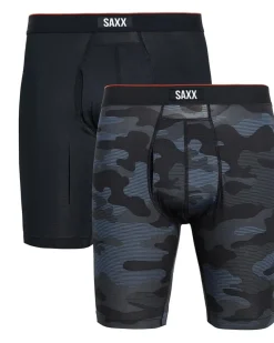 SAXX UNDERWEAR Multi-Sport Mesh Long Boxer Brief Fly 2-Pack Men's