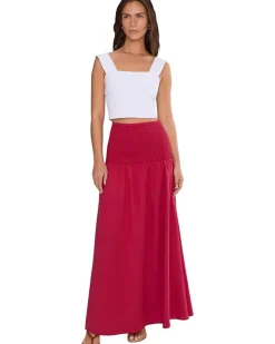 Seafolly Beach Edit Shirred Waist Midi Skirt Women's