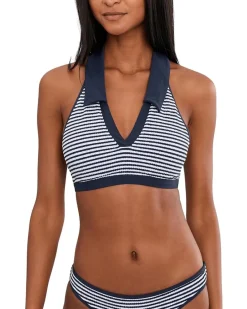 Seafolly Club House Halter Top with Collar Women's