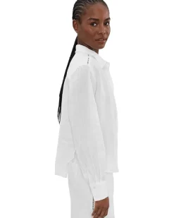 Splendid Stella Lnen Trim Button-Down Women's