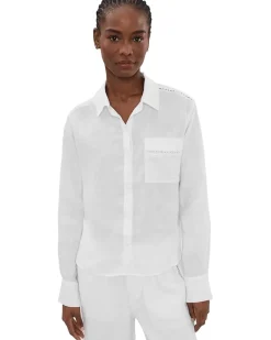 Splendid Stella Lnen Trim Button-Down Women's
