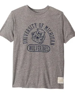 The Original Retro Brand Kids Michigan Wolverines Vintage Tri-Blend Tee (Big Kids)