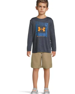 Under Armour Kids Logo Frame Twist Tech Long Sleeve (Little Kid)