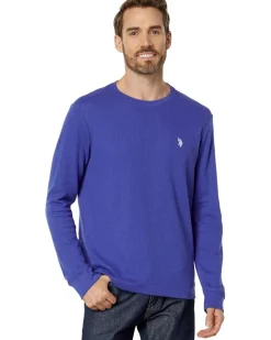 U.S. POLO ASSN. Long Sleeve Crew Neck Solid Thermal Shirt Men's