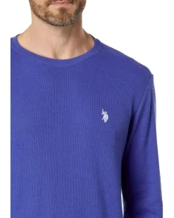 U.S. POLO ASSN. Long Sleeve Crew Neck Solid Thermal Shirt Men's