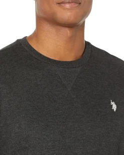 U.S. POLO ASSN. Long Sleeve Popover Crew Neck Fleece Sweatshirt Men's