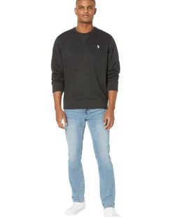 U.S. POLO ASSN. Long Sleeve Popover Crew Neck Fleece Sweatshirt Men's