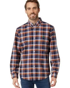 U.S. POLO ASSN. Long Sleeve Slim Fit Oxford Plaid Woven Shirt Men's