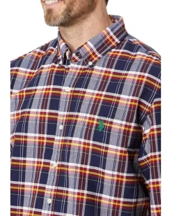 U.S. POLO ASSN. Long Sleeve Slim Fit Oxford Plaid Woven Shirt Men's