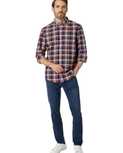 U.S. POLO ASSN. Long Sleeve Slim Fit Oxford Plaid Woven Shirt Men's