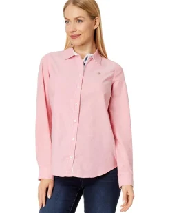 U.S. POLO ASSN. Long Sleeve Solid Stretch Oxford Woven Shirt Women's