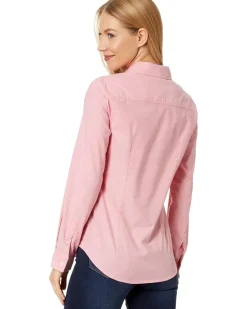 U.S. POLO ASSN. Long Sleeve Solid Stretch Oxford Woven Shirt Women's