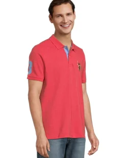 U.S. POLO ASSN. Multicolor Double Rider Logo Solid Pique Polo Men's