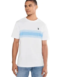 U.S. POLO ASSN. Short Sleeve Chest Print Stripe Jersey Tee Shirt Men's
