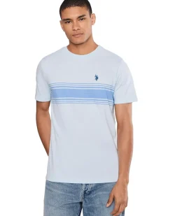 U.S. POLO ASSN. Short Sleeve Chest Print Stripe Jersey Tee Shirt Men's