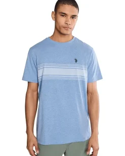 U.S. POLO ASSN. Short Sleeve Chest Print Stripe Jersey Tee Shirt Men's