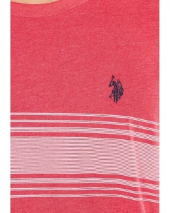 U.S. POLO ASSN. Short Sleeve Chest Print Stripe Jersey Tee Shirt Men's