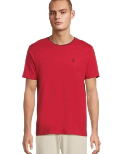 U.S. POLO ASSN. Short Sleeve Crew Neck Yarn-Dye Collar Tipped Jersey Tee Men's