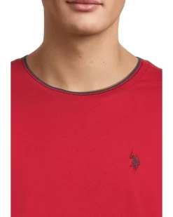 U.S. POLO ASSN. Short Sleeve Crew Neck Yarn-Dye Collar Tipped Jersey Tee Men's