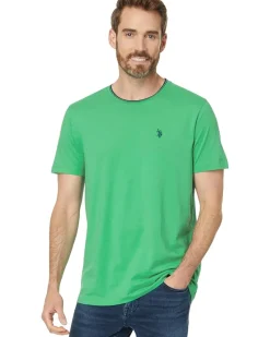 U.S. POLO ASSN. Short Sleeve Crew Neck Yarn-Dye Collar Tipped Jersey Tee Men's