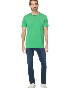 U.S. POLO ASSN. Short Sleeve Crew Neck Yarn-Dye Collar Tipped Jersey Tee Men's