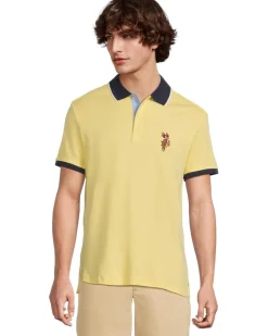 U.S. POLO ASSN. Short Sleeve Slim Fit Multicolor Pony Interlock Polo Shirt Men's